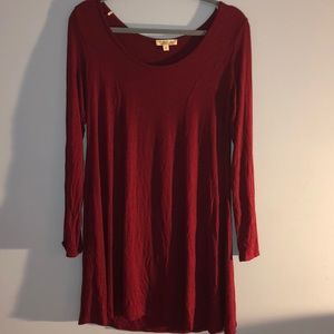 Maroon Long Sleeve Dress
